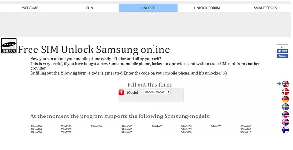 Free SIM Unlock Samsung Online.